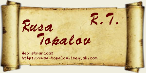 Rusa Topalov vizit kartica
